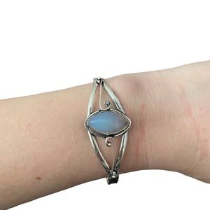 Opalite Silver Cuff Bracelet